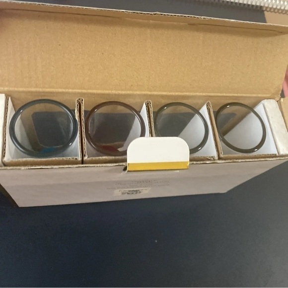 NWT Francesca’s Shot Glasses Glitter Blue, Pink, Silver, Gold 2 Oz Set of 4 - Picture 2 of 3